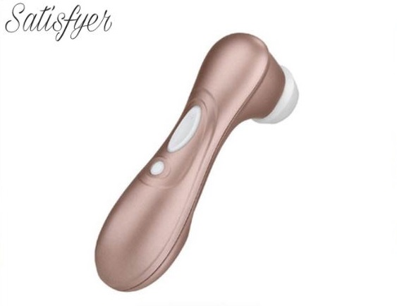 Satisfyer rose gold vibrator with white accents