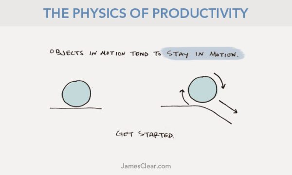 Objects in motion tend to stay in motion: A ball at rest vs. a ball rolling downhill.